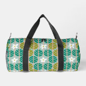 Groen bloemenpatroon groovy retro boho Duffel Plunjezak (Achterkant)