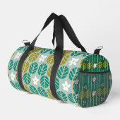 Groen bloemenpatroon groovy retro boho Duffel Plunjezak (Rechterhoek)