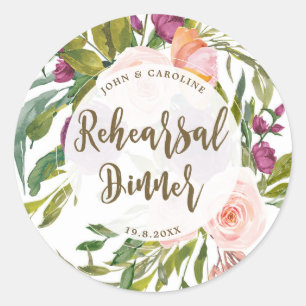groen bloemenrepetitie diner sticker