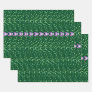  groen bloemetjespatroon inpakpapier vel