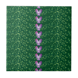 groen bloemetjespatroon tegeltje