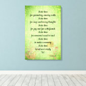 Groen bloemfee mindfulness gedichtenkunst canvas afdruk (Insitu (Houten vloer))