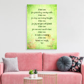 Groen bloemfee mindfulness gedichtenkunst canvas afdruk (Insitu (Woonkamer))