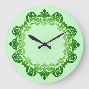Groen  bloemmedaillon grote klok