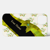 groen bloemmotief Case-Mate iPhone case (Achterkant (horizontaal))