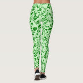 Groen bloemmotief G01. L Groen BG Leggings (Achterkant)