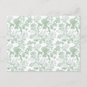 Groen Bloemmotief Rozen Franse Chinoiserie Patroon Briefkaart