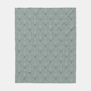 Groen bloempapier fleece deken