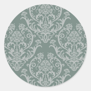 Groen bloempapier ronde sticker