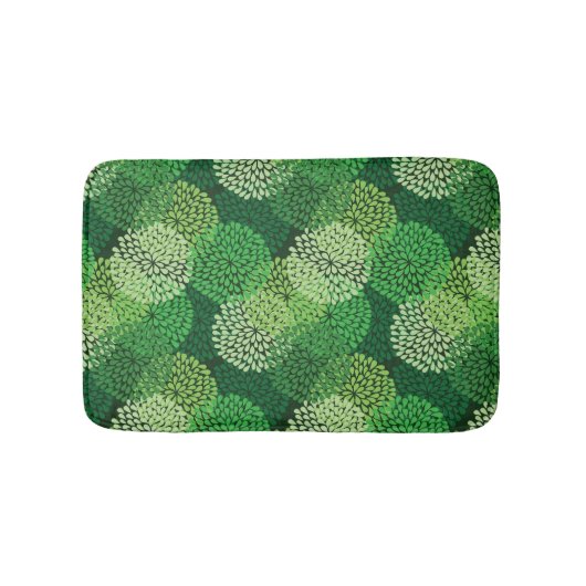 Groen bloempatroon badmat (Voorkant)