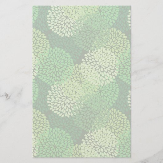 Groen bloempatroon briefpapier (Voorkant)