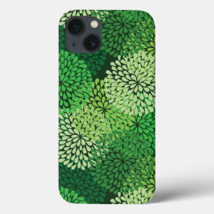 Groen bloempatroon iPhone 13 hoesje
