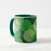 Groen bloempatroon mok (Voorkant links)