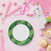 Groen bloempatroon papieren bordje (Feest)