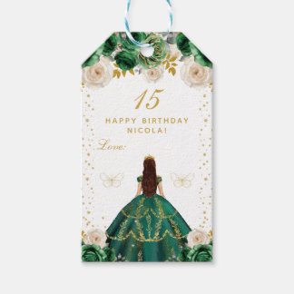 Groen Bloemstuk Prinses Gelukkige Verjaardag Cadeaulabel