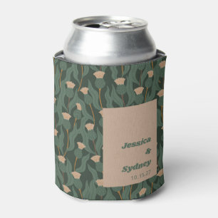 Groen Blush Bloemen Boho Bruiloft Custom Blikjeskoeler