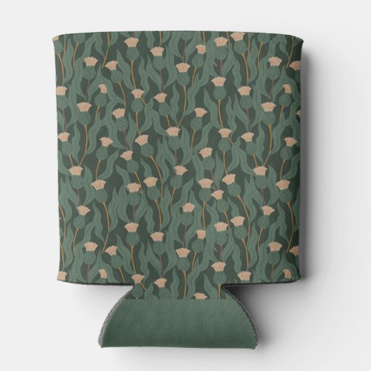  Groen Blush Bloemen Boho Bruiloft Custom Blikjeskoeler (Achterkant)