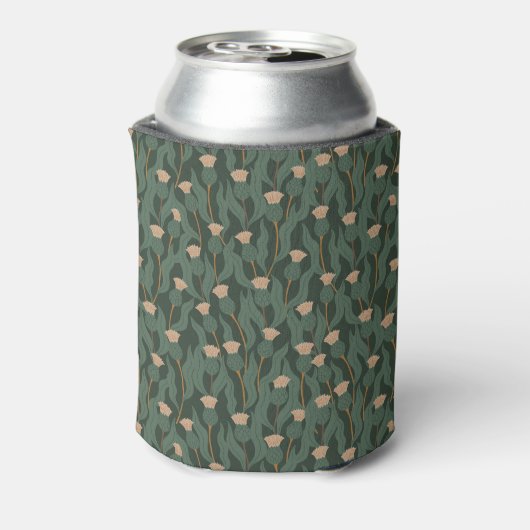 Groen Blush Bloemen Boho Bruiloft Custom Blikjeskoeler (Blikje Achterkant)