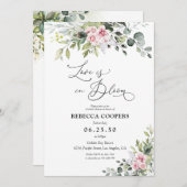 Groen Blush Roze Bruids Douche Uitnodiging (Voorkant / Achterkant)