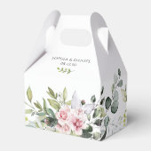 Groen Blush Roze Bruiloft Favor Box Bedankdoosjes (Achterkant)