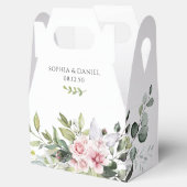 Groen Blush Roze Bruiloft Favor Box Bedankdoosjes (Geopend)