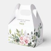 Groen Blush Roze Bruiloft Favor Box Bedankdoosjes (Voorkant Zijde)