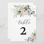 groen blush roze bruiloft tafel nummer (Voorkant / Achterkant)