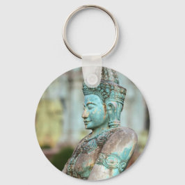 Groen Boeddha-standbeeld Cambodja Sleutelhanger