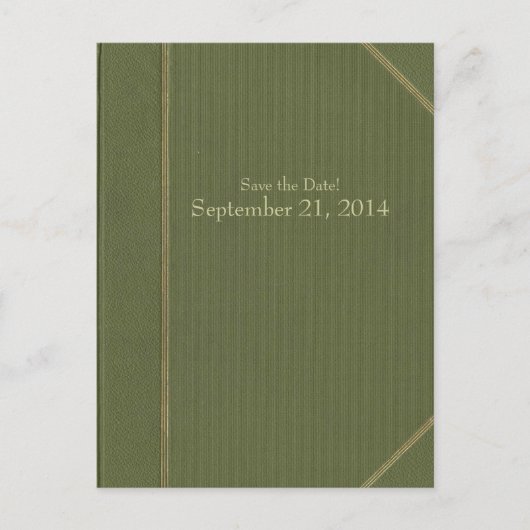  groen boek Bewaar de datum Aankondigingskaart (Voorkant)