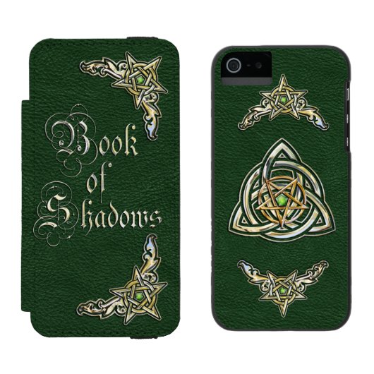 Groen boek van schaduwen incipio iPhone portemonnee hoesje (Naast elkaar)