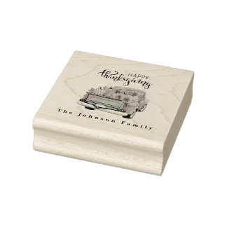 Groen Boerderij Truck Thanksgiving Harvest Rubberstempel
