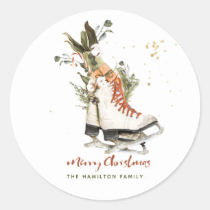  groen Boho kerst Waterverf Ronde Sticker