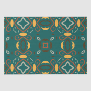 Groen Boho Oriental Abstract Kaleidoscopisch Patro Tissuepapier