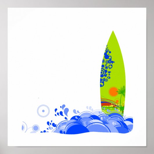 Groen bord in de golven poster (Voorkant)