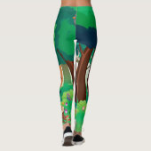 Groen bos en schattige dieren leggings (Achterkant)