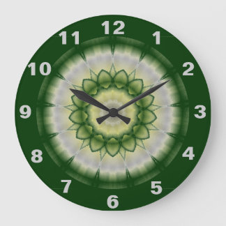 Groen bos Kaleidoscope Clock Grote Klok