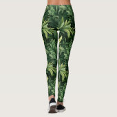 Groen bos laat all-over-print Leggings achter (Achterkant)