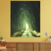 Groen bos met donkerbruin landschap canvas afdruk (Insitu (Woonkamer))