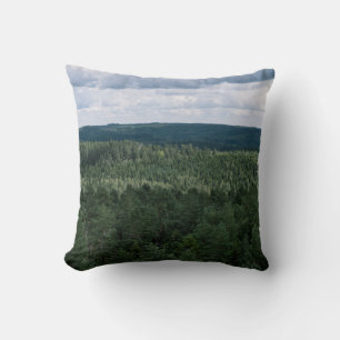 Groen bos met wolken natuur landschap foto kussen