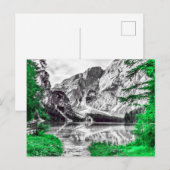Groen bos met zwart wit berglandschap briefkaart (Voorkant / Achterkant)