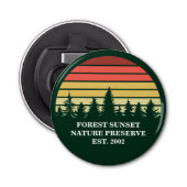 Groen Bos Zonsondergang Natuur Custom Keepsake Button Flesopener (Voorkant)