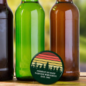 Groen Bos Zonsondergang Natuur Custom Keepsake Button Flesopener