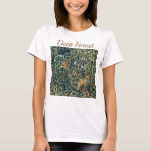 GROEN, BOSDIEREN Fazant, Vos, Groene bloemen T-shirt