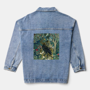 GROEN, BOSDIEREN, RAVEN IN GROENE BLOEM DENIM JACKET