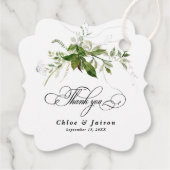 Groen Botanicals Chique Elegant Bruiloft Dank u Bedankjes Labels (Achterkant)