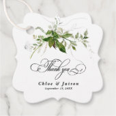 Groen Botanicals Chique Elegant Bruiloft Dank u Bedankjes Labels (Voorkant)