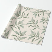 groen botanisch cadeaupapier (Uitgerold)