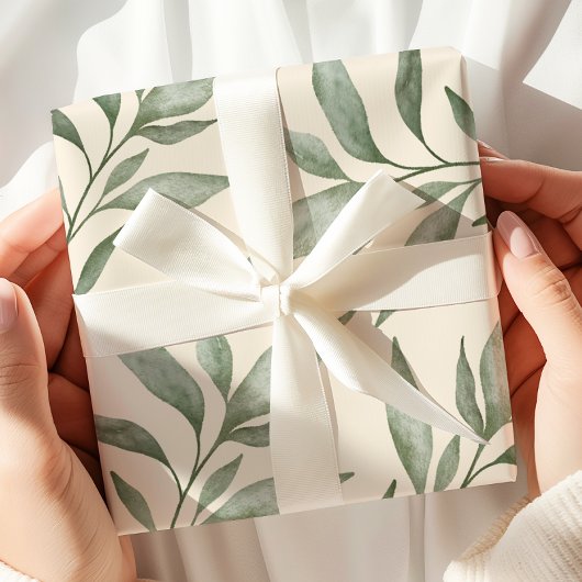 groen botanisch cadeaupapier