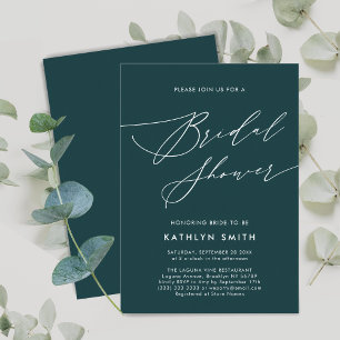 Groen Botanisch Elegant Script-Vrijgezellenfeest Kaart