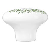 Groen botanisch leder, schaars monogram keramische knop (Zijkant)